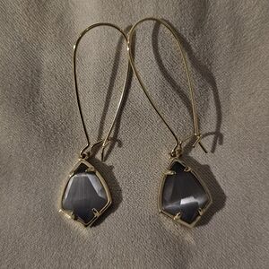 Kendra Scott Elegant Gold and Gray Drop Earrings